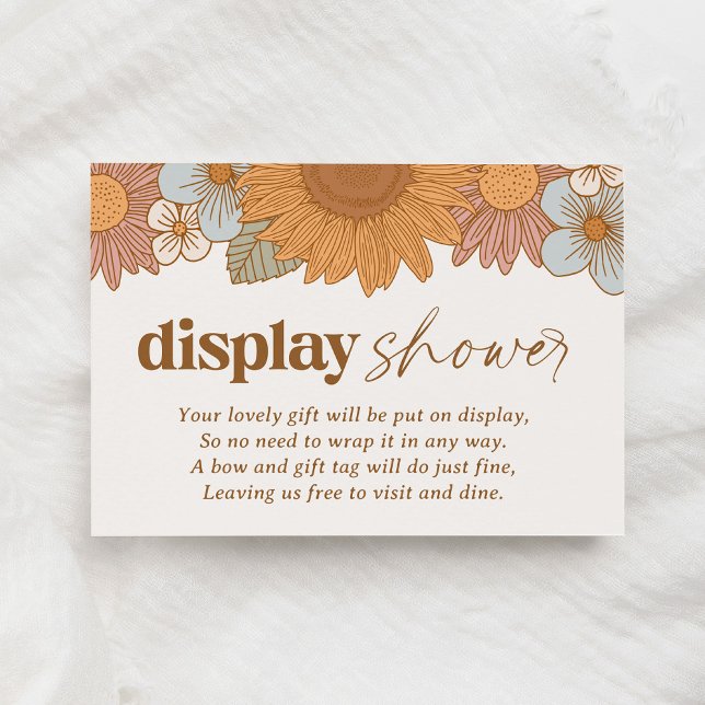 Retro Wildflowe Baby Shower Display Shower Enclosure Card (Creator Uploaded)