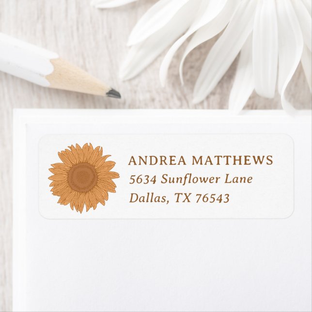 Retro Wildflower Baby Shower  Return Address Label (Insitu)