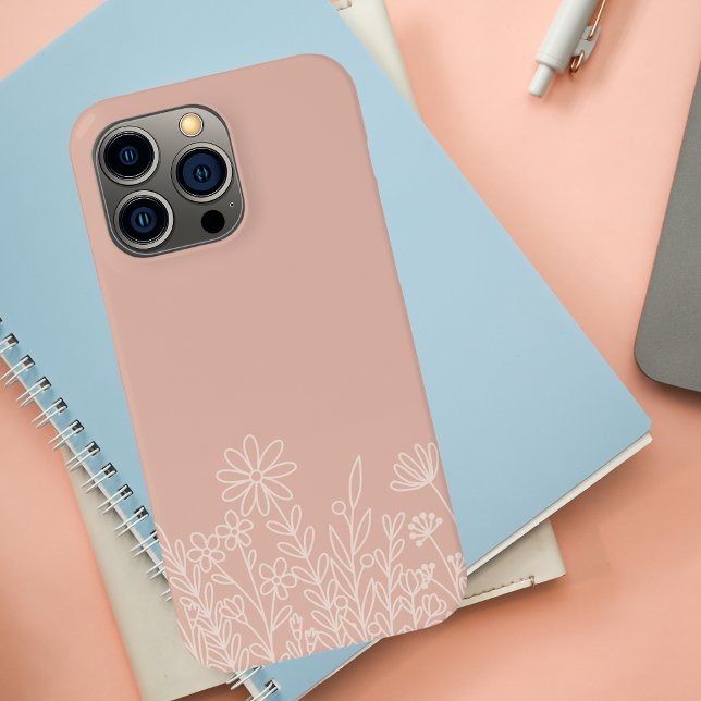 Retro Wildflower Blush Pink Case-Mate iPhone Case (Creator Uploaded)