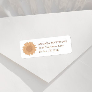 Retro Wildflower Girl Baby Shower Return Address Label