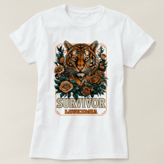 Retro Wildflower Tiger Leukemia Survivor T-Shirt