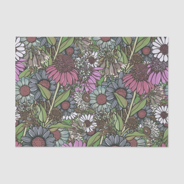 Retro Wildflower Winter Garden Tissue Paper (Front)