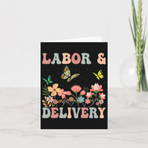 Retro Wildflowers Labor And Delivery Nurse Back To Card