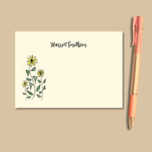 Retro Wildflowers Personalized Boho Botanical