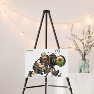 Retro Wildlife Photographer Illustration Foam Board