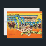 Retro Wildwood NJ Postcard<br><div class="desc">Wonderful vintage,  retro postcard greeting from Wildwood,  New Jersey repurposed!</div>