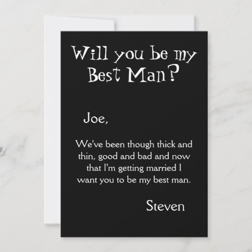 Retro Will You Be My Best Man Invitation