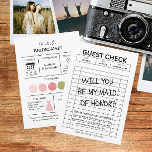 Retro Will You Be My Maid of Honor Proposal Card