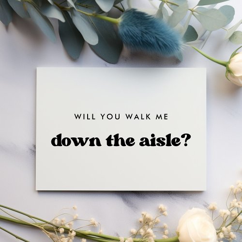 Retro Will you walk me down the aisle proposal Invitation