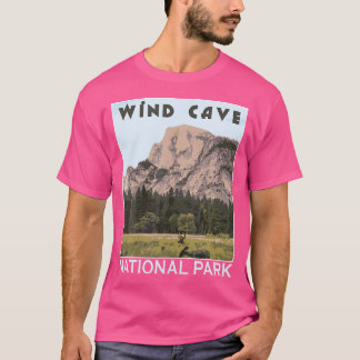 Retro Wind Cave National Park Sd Outdoors Hiking S T-Shirt