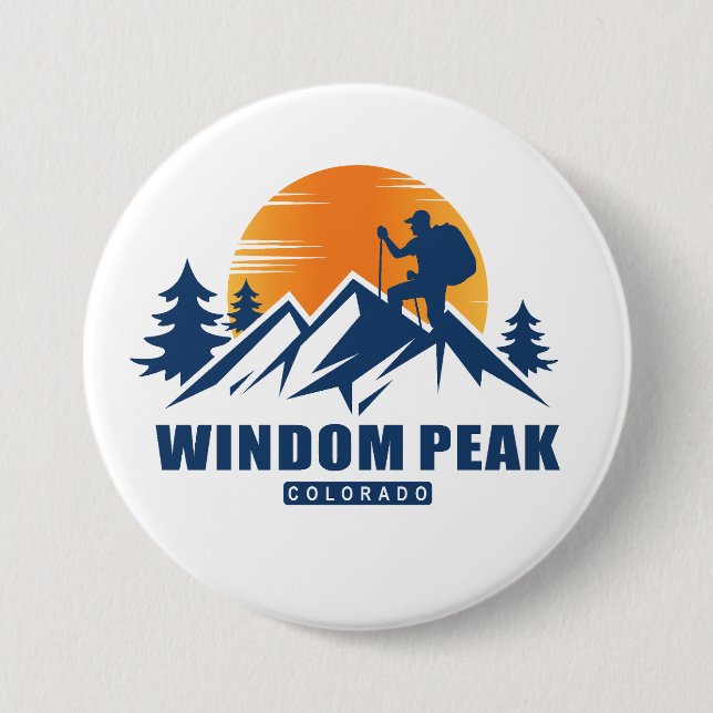 Retro Windom Peak Hike T-Shirt Button (Front)