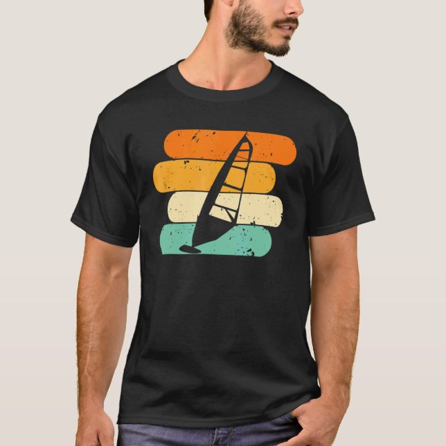 Retro Windsurfing Surfing Surfer Kitesurfer Windsu T-Shirt (Front)