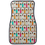 Retro wine bottles and glasses car mat