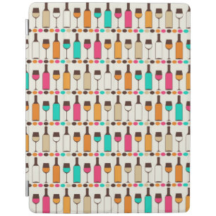 Retro wine bottles and glasses iPad smart cover