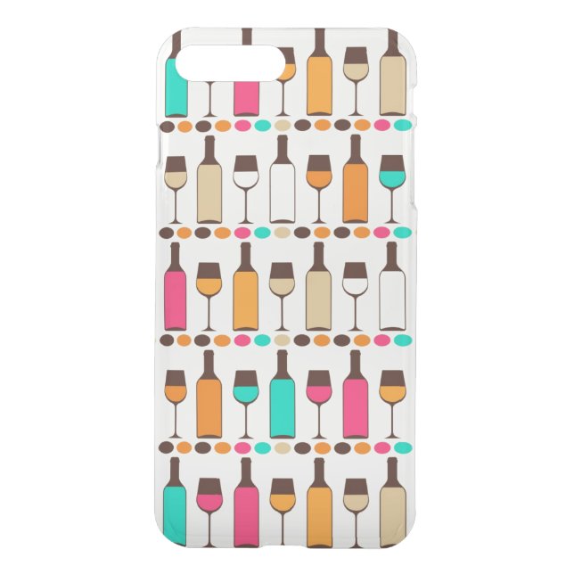 Retro wine bottles and glasses uncommon iPhone case (Back)