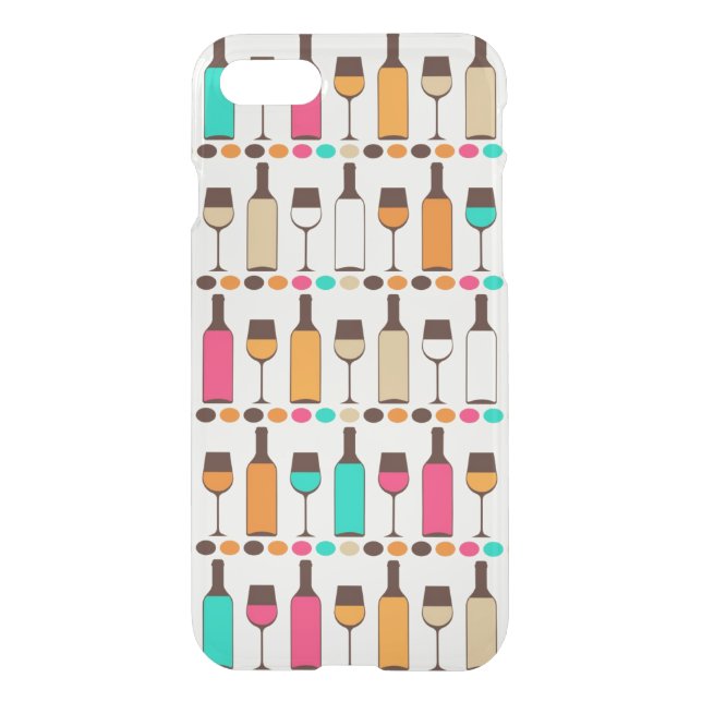Retro wine bottles and glasses uncommon iPhone case (Back)
