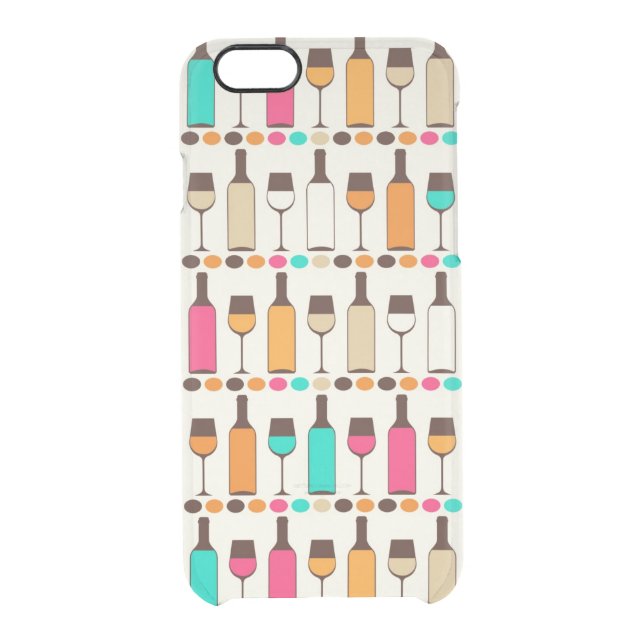 Retro wine bottles and glasses uncommon iPhone case (Back)