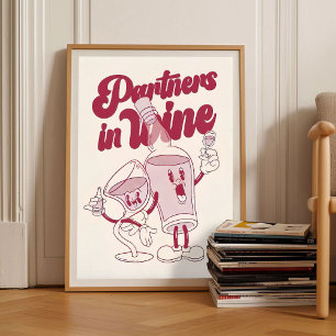 Retro Wine Print Vintage Wine Illustration Retro