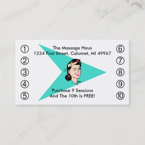 Retro Wink Business Punch Cards Any business Business Card Template