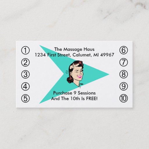 Customizable Retro Wink Business Punch Cards Any business Business Card Template
