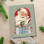 Retro Winking Santa Season's Greeting Christmas Holiday Postcard<br><div class="desc">Fun retro text with winking Santa "Season's Greetings" Christmas holiday postcard. Add your message and return address to the backside of the card and mail to family and friends near and far.</div>