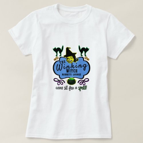 Retro Winking Witch Lounge T_Shirt