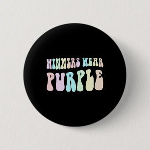 Retro Winners Wear Purple Support Pancreatic Cance Button
