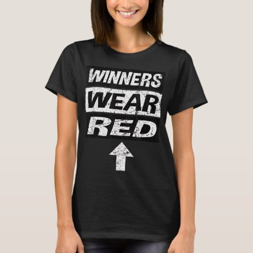 Retro Winners Wear Red Team Spirit Week Shirt Game