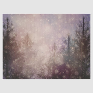 Retro Winter Pine Tree Forest Decoupage Tissue Paper