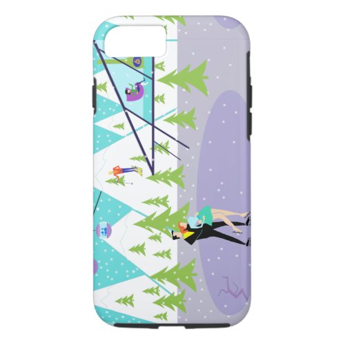 Retro Winter Ski Resort iPhone 7 Case