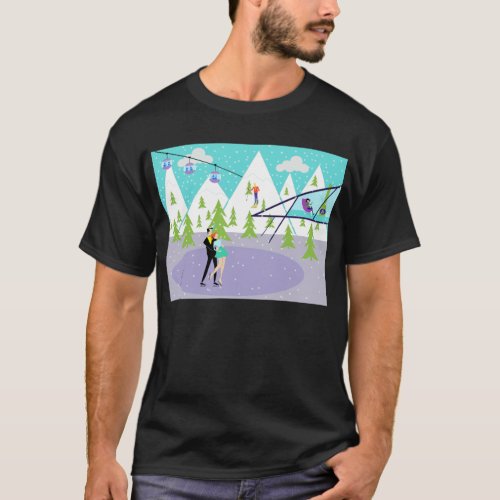 Retro Winter Ski Resort T_Shirt