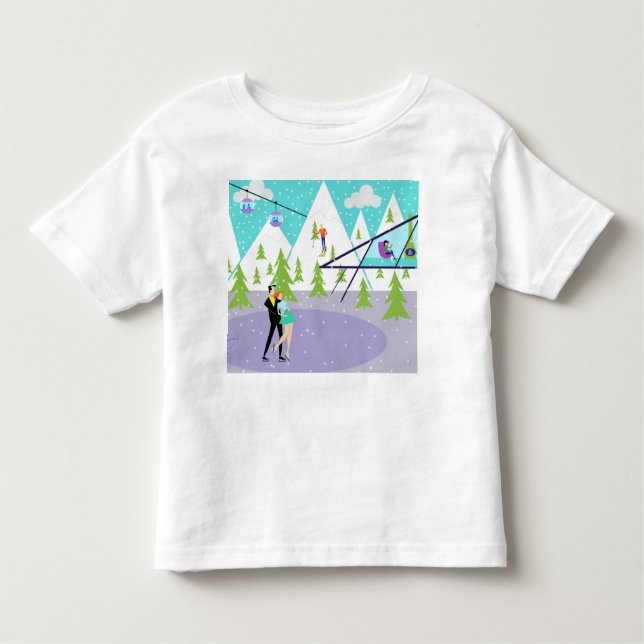 Retro Winter Ski Resort T-Shirt (Front)