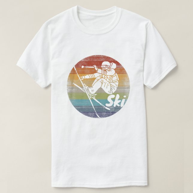 retro winter sport skiing T-Shirt (Design Front)