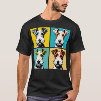 Retro Wire Fox Terrier Art Cute Puppy T-Shirt