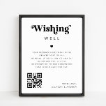 Retro Wishing Well Honeymoon Fund Wedding Sign<br><div class="desc">This cool poster would make a great addition to your wedding supplies! Easily add your own details by clicking on the "personalize" option.</div>