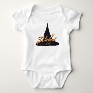 Retro Witch Hat Wicked Name  Baby Bodysuit
