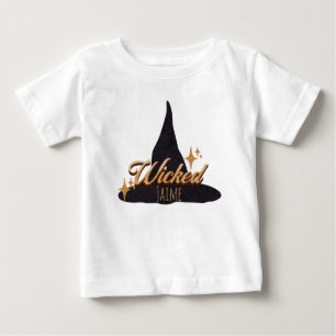 Retro Witch Hat Wicked Name Baby T-Shirt