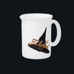 Retro Witch Hat Wicked Name    Beverage Pitcher<br><div class="desc">Cute Wicked Witch Hat Typography Design</div>