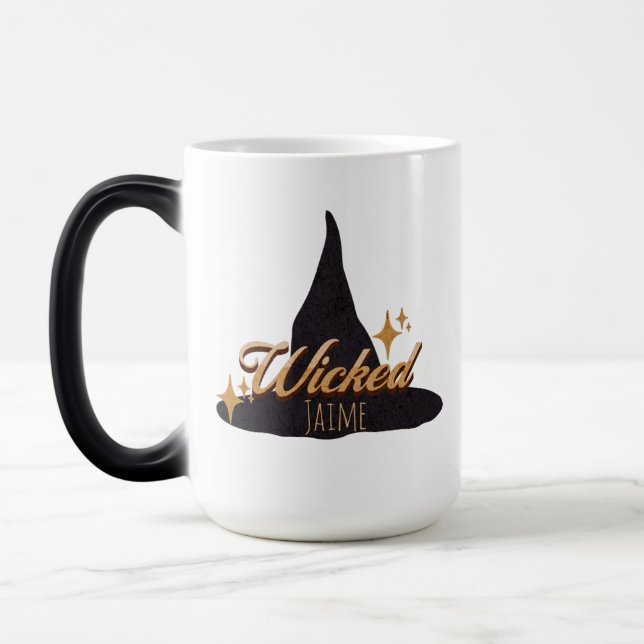Retro Witch Hat Wicked Name     Color Morph Mug (Left)
