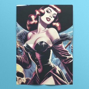 Retro Witch Horror Pin-up Tissue Paper