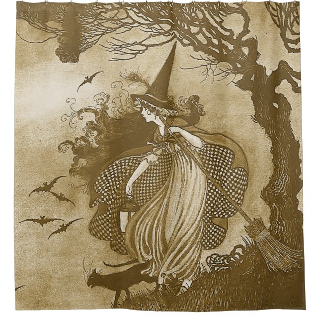Retro Witch  Shower Curtain (Front)