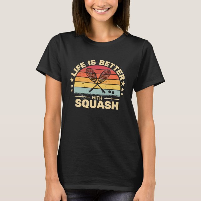 retro  with Squash for Squash Player T-Shirt (Front)