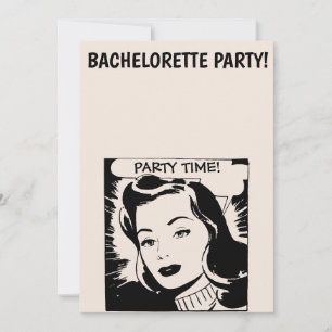 RETRO WOMAN BACHELORETTE PARTY INVITATION