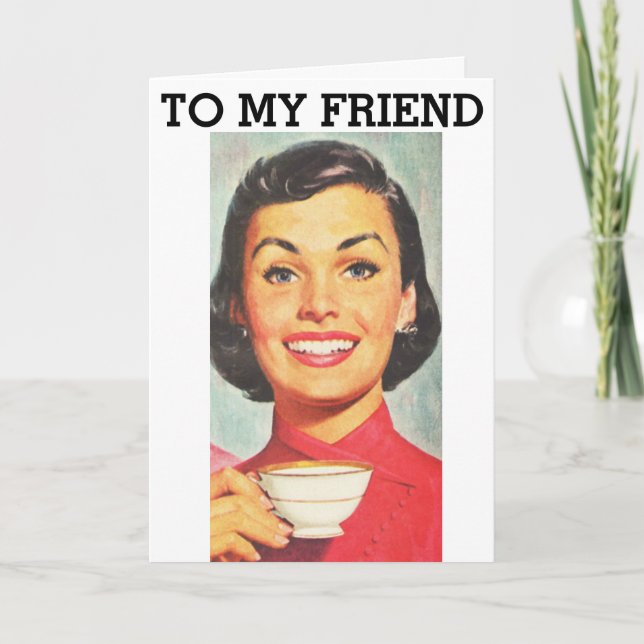 RETRO WOMAN BIRTHDAY COFFEE CARDS (Front)