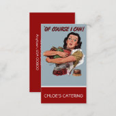 Retro Woman Caterer Business Card (Front/Back)