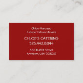 Retro Woman Caterer Business Card (Back)