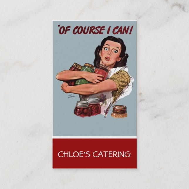 Retro Woman Caterer Business Card (Front)