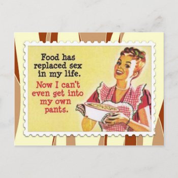 Retro Woman Cooking Postcard by IrinaFraser at Zazzle