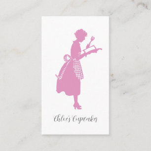 Retro Woman Cupcake Baker Business Card