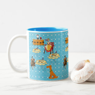 Retro Woman Dinning Dog Mug